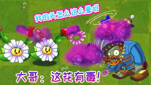 pvz2植物大戰殭屍最新版 :大哥這花有毒快跑呀