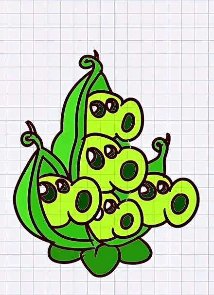 植物大战僵尸简笔画:画植物大战僵尸中的的高坚果,卡通简笔画