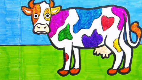 儿童启蒙绘画 :  第44集 一头色彩斑斓的奶牛