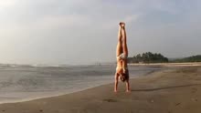 Beach Yoga Handstand