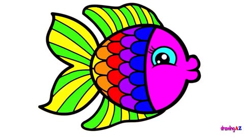 简笔画小鱼 颜色图片