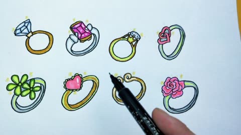 美美哒的公主戒指简笔画,只需几步就学会,8款你最喜欢哪个呢?
