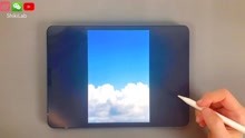 【iPad】免费绘图软件sketchbook新手包会教程 蓝天白云日历壁纸