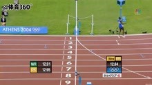 04年雅典奥运会，刘翔平世界记录，黄种人首次在110米栏项目夺冠