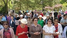 在北京陶然亭公园，和谐之声合唱团演唱《一壶老酒》