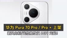 华为 Pura 70 Pro/Pro+上架，新风向标/光织格纹仅6499元起！