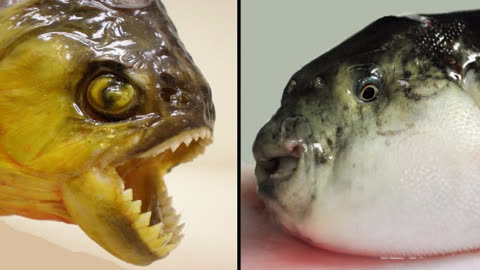 一群食人鱼vs一群河豚图片