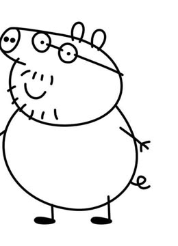 画画美术课堂:今天教小朋友画小猪佩奇的小猪爸爸