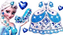 DIY迪士尼公主冰雪奇缘制作钻石连衣裙，鞋子和皇冠