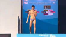 乌克兰选手背向跳水失误，直接半躺入水，水花都溅到泳池边了！