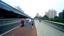 北京广渠门桥到磁器口骑行街景