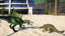 恐龙世界：棘龙VS甲龙，霸王龙发怒了