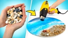 创意山姆手工：利用上可爱的小贝壳，DIY立体彩绘海滩风景画！
