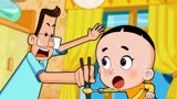 新大头儿子和小头爸爸：妈妈还没上桌，大头就要吃饭，被爸爸阻止