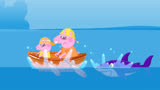 小猪佩奇划船被鲨鱼追，一起帮佩奇呼唤奥特曼#儿童动画#小猪佩奇