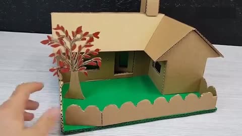 硬纸板房子的制作方法图片