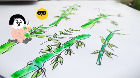 儿童趣味绘画简笔画竹子原创视频教程