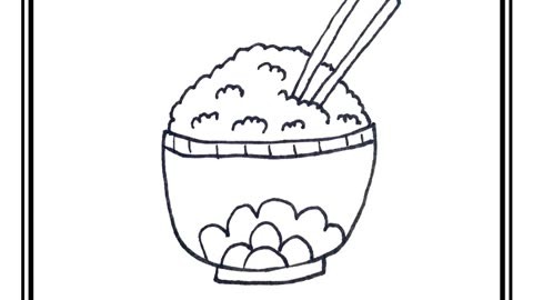 米饭简笔画 儿童画图片