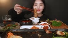 【韩国Boki】福姬沉浸式吃烤肉太香啦！配各种蔬菜、米饭吃播