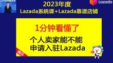 2023-2024年个人卖家能不能注册入驻Lazada？