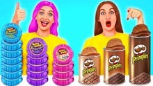 搞笑外国人：泡泡糖VS巧克力薯片，女孩们的精彩食品挑战赛！