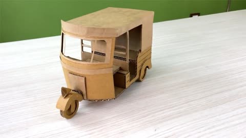 创意手工 如何在家里用硬纸板diy一辆三轮车?