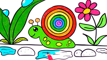 如何用铅笔画蜗牛,如何给它涂上彩色,可爱极了
