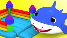 Bob早教动画：小鲨鱼一家来到游乐园，想玩蹦床吗？