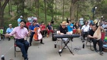在北京陶然亭公园，天坛琴之声民乐队演奏《月牙五更》