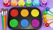 糖果DIY手作：用彩色托盘闪光切割，制作五颜六色棒棒糖！