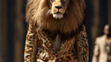 狮王T台秀：丛林时尚界的新宠，狮王的科目三时装大秀。