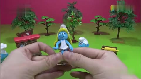 玩具蓝精灵系列家族野餐蓝妹妹婪婪乐乐1