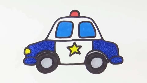 亲子简笔画彩绘:警车小汽车