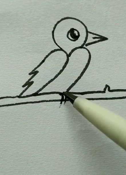 用的数字2画一只小鸟
