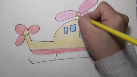 儿童彩铅画4~9岁 飞机图片
