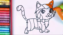 儿童绘画！今天给小朋友们画只猫，高贵的波斯猫！