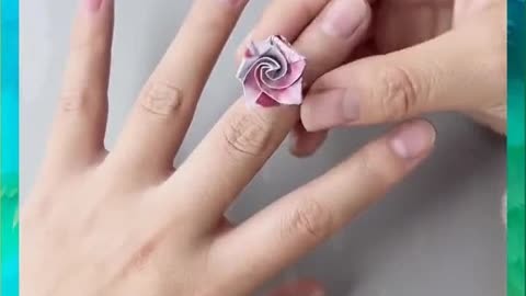 3秒就会,一张纸教你折简单又浪漫的玫瑰花戒指