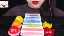 韩国中字彩虹糖果零食解压声控吃播咀嚼音