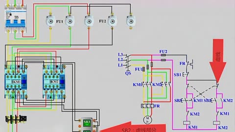 電工知識:電機雙重互鎖正反轉,電路圖中的虛線代表什麼意思?