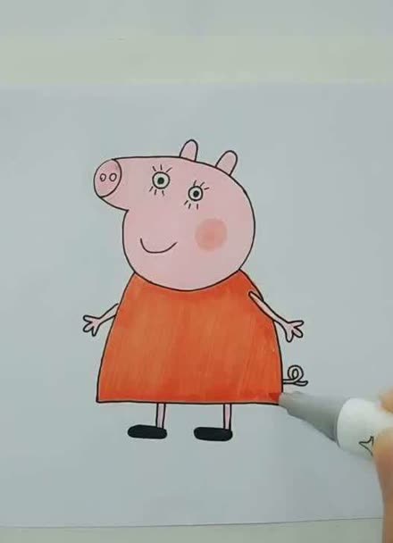 猪妈妈简笔画彩色图片