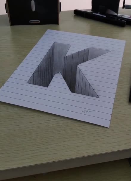 平面纸上的3d立体画……(下期上传绘画教学过程,请关注留意更新)