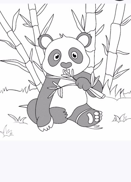 熊猫吃竹子的时候画画图片