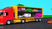 儿童益智动画，运输车子，有救护车，消防车，垃圾车#益智动画
