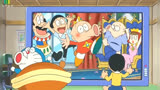 哆啦A梦大雄和蓝胖子进入电视内体验大冒险，结局却被困在其中 