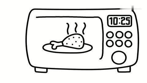 早教简笔画,教宝宝画一个烤箱!告诉宝宝食物是怎样烤出的!