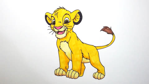 狮子王简笔画 辛巴图片