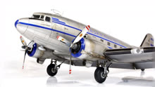 飞机模型制作，小号手道格拉斯DC-3阿拉斯加航空飞机模型