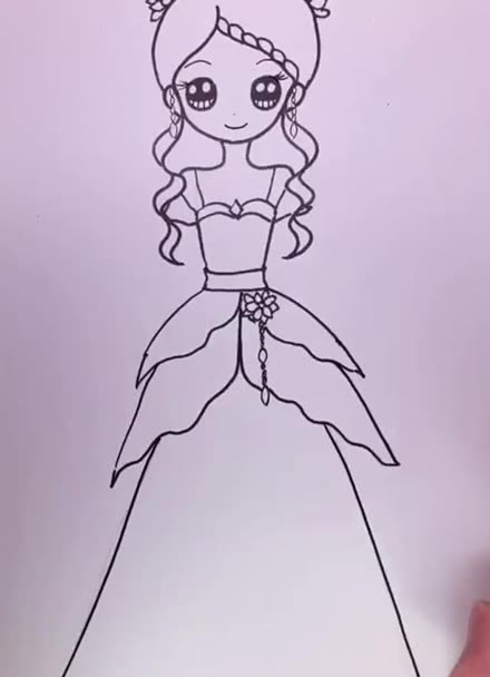 灵公主的裙子简笔画图片
