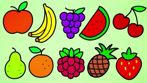 水果简笔画组合带颜色图片