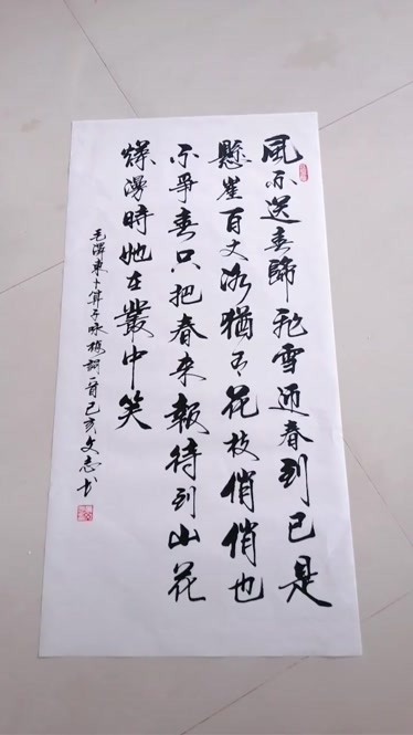 李文志書法卜算子詠梅